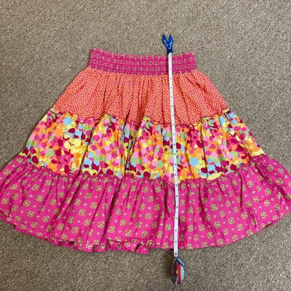 Children's Place: Girls Multicolored Pink/Orange Tiered Skirt, Size 14
